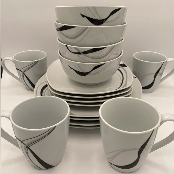 Dining Corsica Carnival 16 Piece Modern Porcelain Dinnerware Set